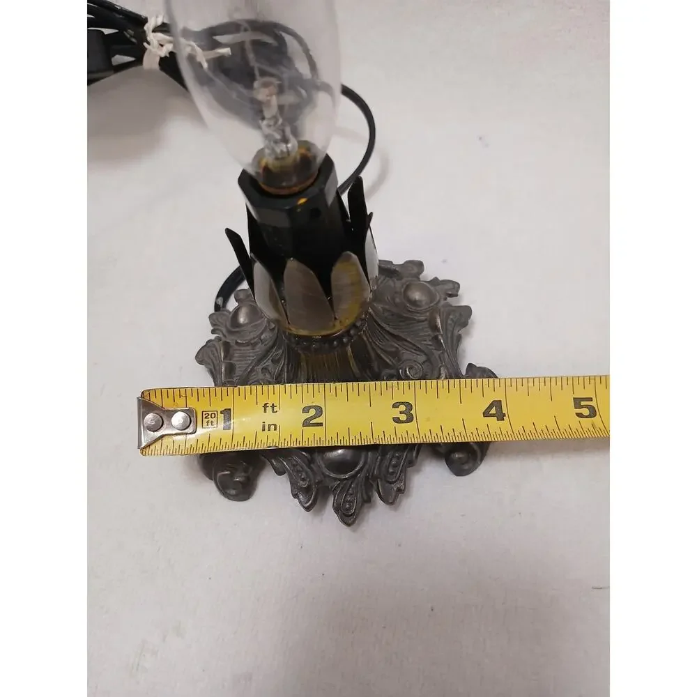 Art Nouveau Fluted Tulip Table Boudoir Lamp Metal Missing Tulip Glass Victorian